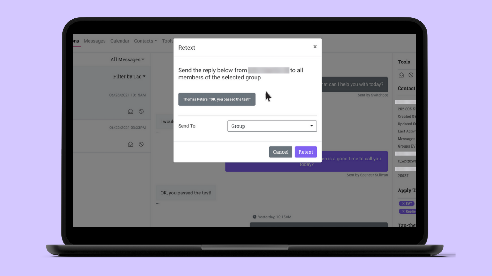 A real example of the ReText tool in the Switchboard Portal